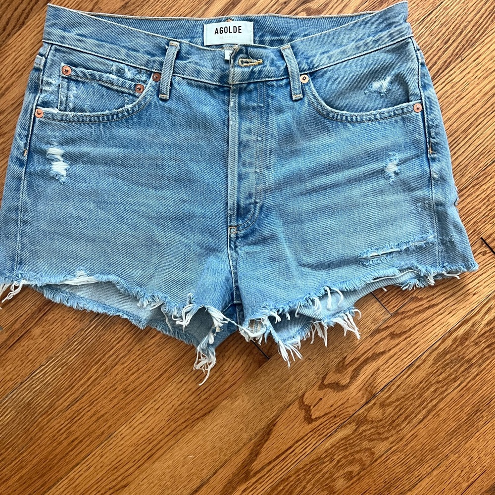 High waisted Agolde jean shorts